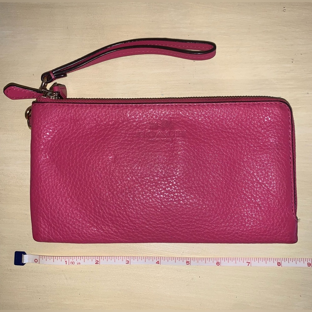 Coach Pebbled Leather Wrist Clutch